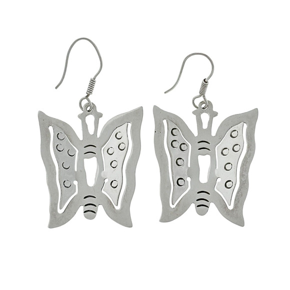 3D Cut Out Butterfly Earrings | Vintage Sterling Silver 925 - Picture 1 of 8
